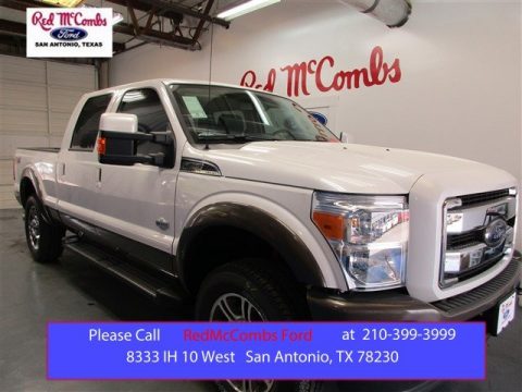 White Platinum Metallic Ford F250 Super Duty King Ranch Crew Cab 4x4.  Click to enlarge.