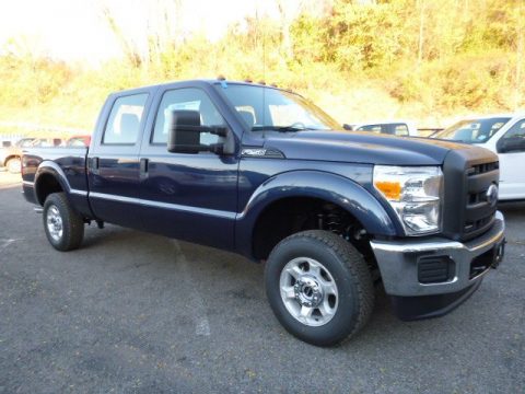 Blue Jeans Metallic Ford F250 Super Duty XL Crew Cab 4x4.  Click to enlarge.
