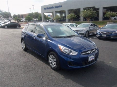 Pacific Blue Hyundai Accent SE Hatchback.  Click to enlarge.