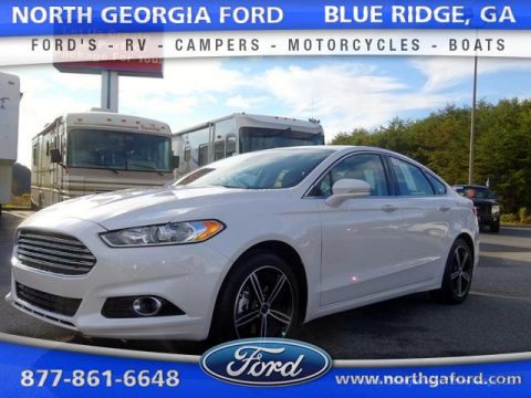 White Platinum Tri-Coat Metallic Ford Fusion Titanium.  Click to enlarge.