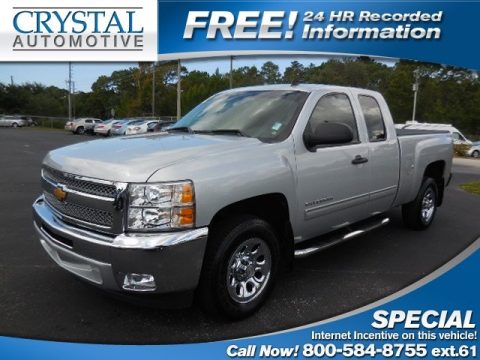 Silver Ice Metallic Chevrolet Silverado 1500 LT Extended Cab.  Click to enlarge.
