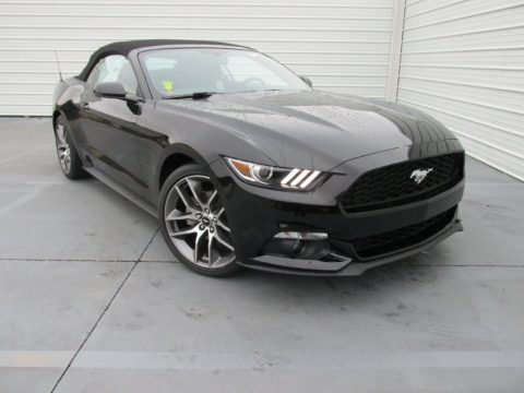 Shadow Black Ford Mustang EcoBoost Premium Convertible.  Click to enlarge.