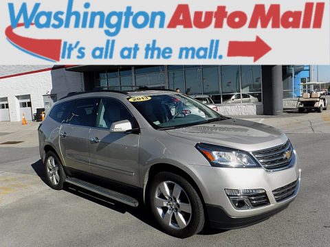 Champagne Silver Metallic Chevrolet Traverse LTZ AWD.  Click to enlarge.