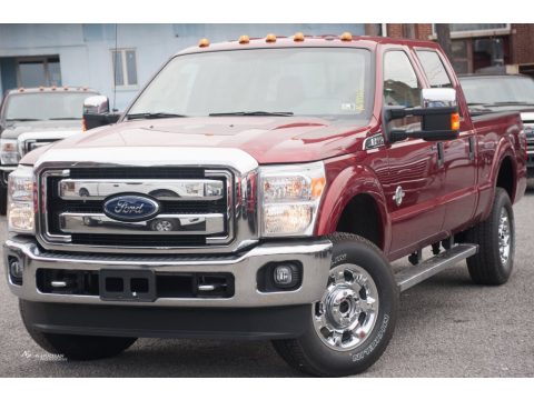 Ruby Red Metallic Ford F350 Super Duty XLT Crew Cab 4x4.  Click to enlarge.