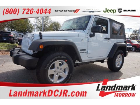Bright White Jeep Wrangler Sport.  Click to enlarge.