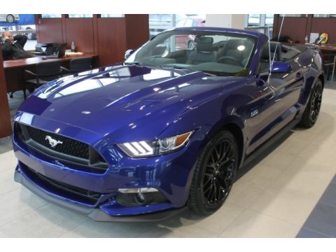 Deep Impact Blue Metallic Ford Mustang GT Premium Convertible.  Click to enlarge.