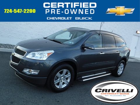 Cyber Gray Metallic Chevrolet Traverse LT AWD.  Click to enlarge.