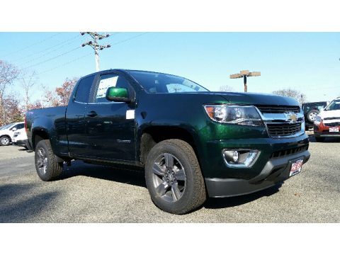 Rainforest Green Metallic Chevrolet Colorado LT Extended Cab 4x4.  Click to enlarge.