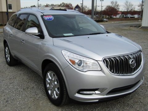 Champagne Silver Metallic Buick Enclave Leather.  Click to enlarge.