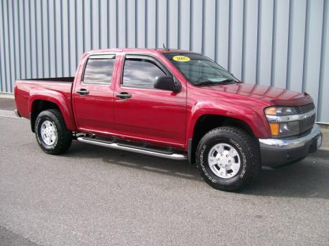 Dark Cherry Red Metallic 2005 Chevrolet Colorado LS Crew Cab 4x4 with Medium 