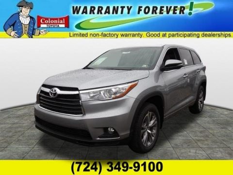 Silver Sky Metallic Toyota Highlander LE Plus AWD.  Click to enlarge.