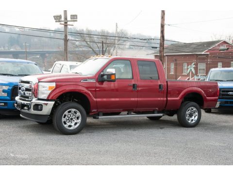 Ruby Red Metallic Ford F250 Super Duty XLT Crew Cab 4x4.  Click to enlarge.