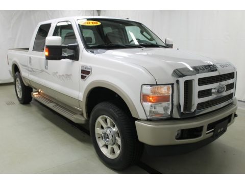 White Platinum Tri-Coat Ford F250 Super Duty King Ranch Crew Cab 4x4.  Click to enlarge.