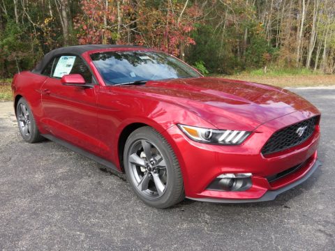 Ruby Red Metallic Ford Mustang V6 Convertible.  Click to enlarge.