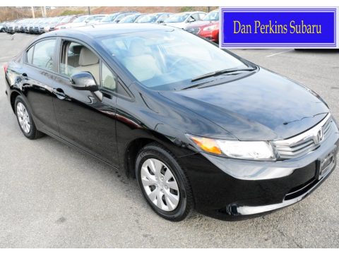 Crystal Black Pearl Honda Civic LX Sedan.  Click to enlarge.