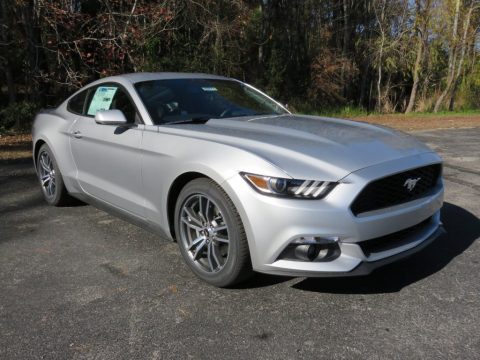 Ingot Silver Metallic Ford Mustang EcoBoost Coupe.  Click to enlarge.