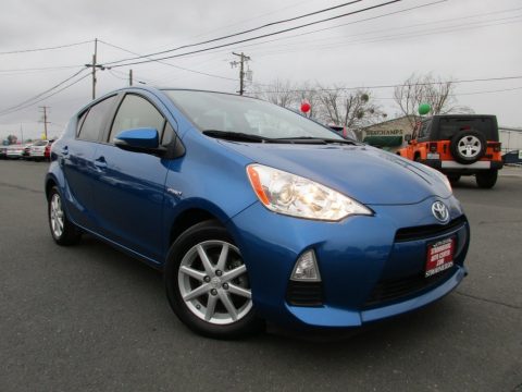 Blue Streak Metallic Toyota Prius c Hybrid Three.  Click to enlarge.
