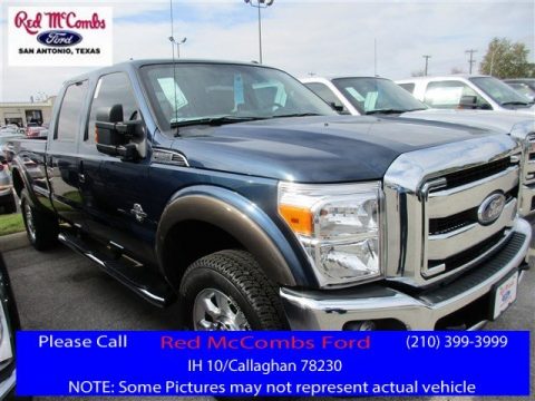 Blue Jeans Metallic Ford F350 Super Duty Lariat Crew Cab 4x4.  Click to enlarge.