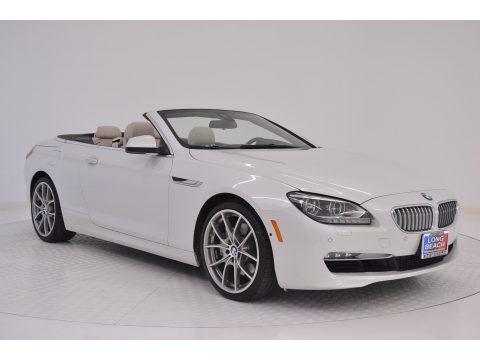Mineral White Metallic BMW 6 Series 650i Convertible.  Click to enlarge.