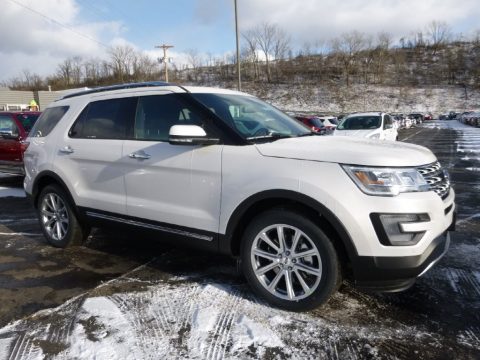 White Platinum Metallic Tri-Coat Ford Explorer Limited.  Click to enlarge.