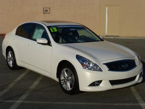 Moonlight White Infiniti G 37 Journey Sedan.  Click to enlarge.