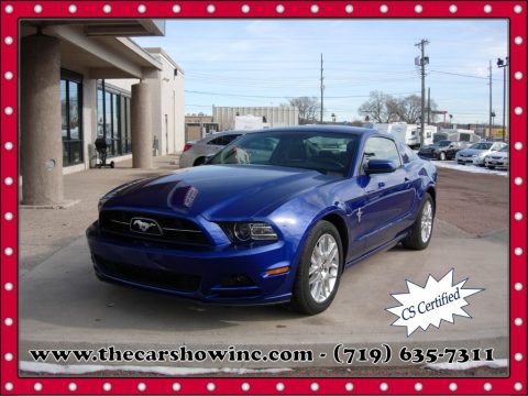 Deep Impact Blue Ford Mustang V6 Premium Coupe.  Click to enlarge.