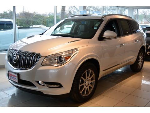 White Frost Tricoat Buick Enclave Leather AWD.  Click to enlarge.