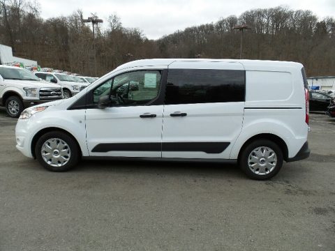 Frozen White Ford Transit Connect XLT Cargo Van Extended.  Click to enlarge.