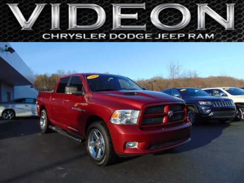 Deep Cherry Red Crystal Pearl Dodge Ram 1500 Sport Crew Cab 4x4.  Click to enlarge.