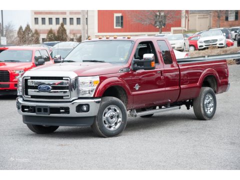 Ruby Red Metallic Ford F350 Super Duty Lariat Super Cab 4x4.  Click to enlarge.