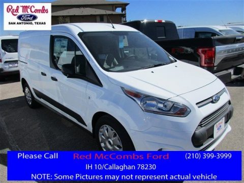 Frozen White Ford Transit Connect XLT Cargo Van Extended.  Click to enlarge.