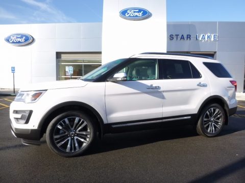 White Platinum Metallic Tri-Coat Ford Explorer Platinum 4WD.  Click to enlarge.