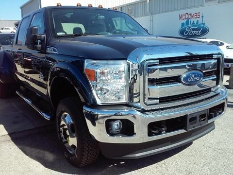 Blue Jeans Metallic Ford F350 Super Duty XLT Crew Cab 4x4 DRW.  Click to enlarge.