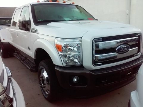 White Platinum Metallic Ford F350 Super Duty  King Ranch Crew Cab 4x4 DRW.  Click to enlarge.
