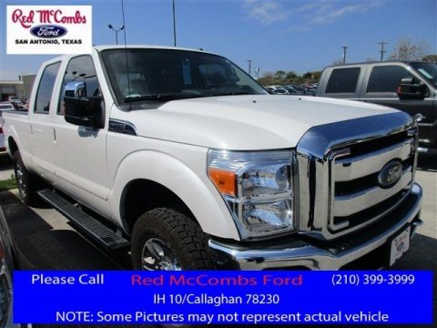 White Platinum Metallic Ford F250 Super Duty Lariat Crew Cab 4x4.  Click to enlarge.