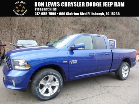 Blue Streak Pearl Ram 1500 Sport Quad Cab 4x4.  Click to enlarge.