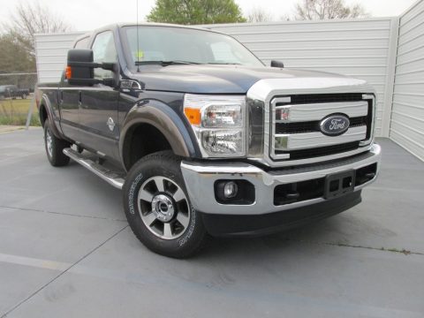 Blue Jeans Metallic Ford F250 Super Duty Lariat Crew Cab 4x4.  Click to enlarge.