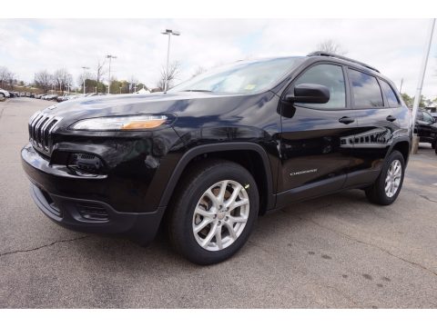 Brilliant Black Crystal Pearl Jeep Cherokee Sport.  Click to enlarge.
