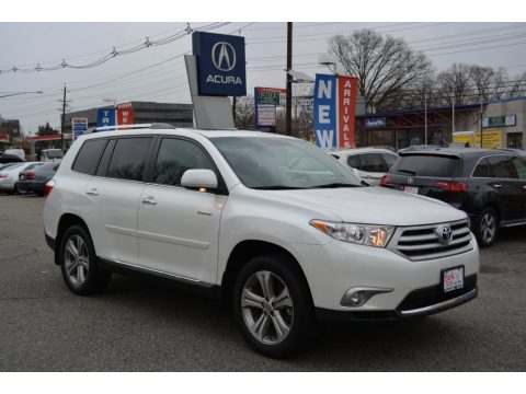 Blizzard White Pearl Toyota Highlander Limited 4WD.  Click to enlarge.