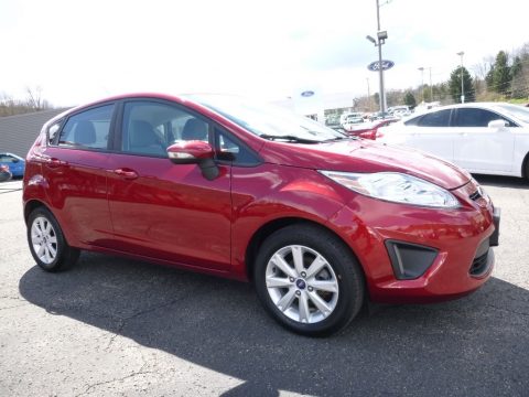 Ruby Red Ford Fiesta SE Hatchback.  Click to enlarge.