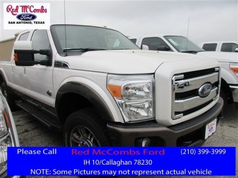 White Platinum Metallic Ford F250 Super Duty King Ranch Crew Cab 4x4.  Click to enlarge.