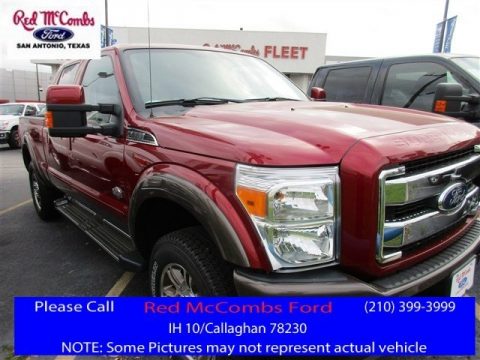 Ruby Red Metallic Ford F250 Super Duty King Ranch Crew Cab 4x4.  Click to enlarge.