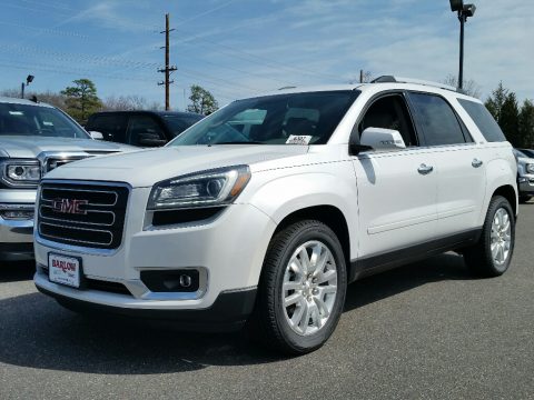 White Frost Tricoat GMC Acadia SLT AWD.  Click to enlarge.