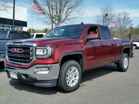 Crimson Red Tintcoat GMC Sierra 1500 SLE Double Cab 4WD.  Click to enlarge.