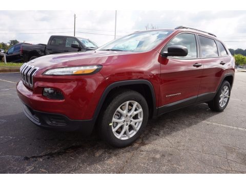 Deep Cherry Red Crystal Pearl Jeep Cherokee Sport.  Click to enlarge.