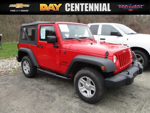 Firecracker Red Jeep Wrangler Sport 4x4.  Click to enlarge.