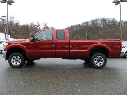 Ruby Red Metallic Ford F250 Super Duty XLT Super Cab 4x4.  Click to enlarge.