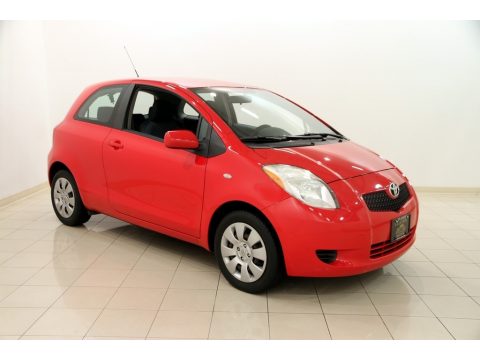 Absolutely Red Toyota Yaris 3 Door Liftback.  Click to enlarge.