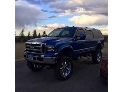 Deep Wedgewood Blue Metallic Ford Excursion Limited 4x4.  Click to enlarge.