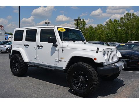 Bright White Jeep Wrangler Unlimited Sahara 4x4.  Click to enlarge.